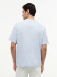 Μπλε Άνετο T-Shirt Με Ζακάρ Λογότυπο  Άνδρες