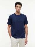 Blue Embossed Logo Interlock T-Shirt  Men