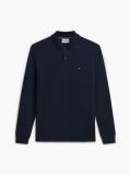 Blue Regular Fit Jacquard Long Sleeve Polo Shirt  Men