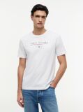 Άσπρο Βαμβακερό T-Shirt  Άνδρες