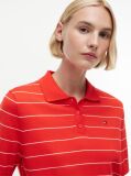 Red Boxy Fit Jersey Polo Shirt  Women