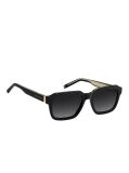 Black Signature Tip Square Sunglasses  Men