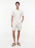 Beige Dover Linen Blend 8" Inseam Chino Bermuda Shorts  Men