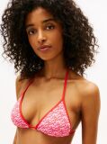 Pink Essential Print Halterneck Triangle Bikini Top  Women