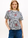 Multi Floral Graphic Interlock Knit T-Shirt  Women