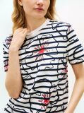 Multi Floral Graphic Interlock Knit T-Shirt  Women