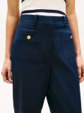 Blue Crest Embossed Button Wide Leg Chinos  Women