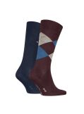 Multi 2-Pack Check Socks  Men