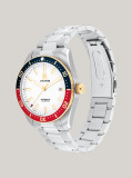 White Stainless Steel Chain-Link Bracelet Watch  Men