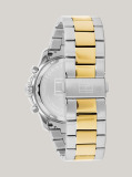 Gold Black Dial Dual Time Two-Tone Watch  Men