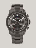 Grey Gunmetal Grey Dial Dual Time Watch  Men