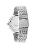 Pink Silver Tone Mesh Strap Watch  Women
