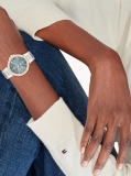 Blue Stainless Steel Blue Dial Bracelet Watch  Women