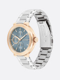 Blue Stainless Steel Blue Dial Bracelet Watch  Women