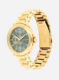 Green Stainless Steel Chain-Link Strap Watch  Women