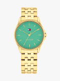 Green Ionic Gold-Plated Green Dial Bracelet Watch  Women