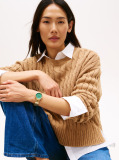 Green Ionic Gold-Plated Green Dial Bracelet Watch  Women