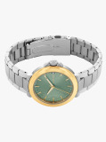 Green Green Dial Stainless Steel Chain-Link Watch  Women