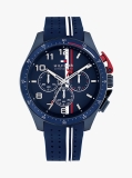 Blue Blue Silicone Strap Chronograph Watch  Men
