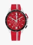 Red Red Dial Silicone Strap Watch  Men