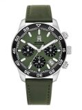 Green Green Dial Leather Strap Watch  Men