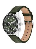 Green Green Dial Leather Strap Watch  Men