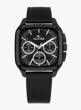 Black Square Dial Leather Strap Watch  Men