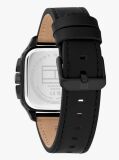 Black Square Dial Leather Strap Watch  Men