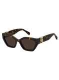 Brown Modern Preppy Geometrical Sunglasses  Women