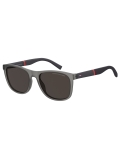 Grey Flag Patch Rectangular Sunglasses  Men