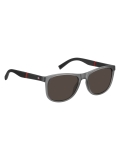 Grey Flag Patch Rectangular Sunglasses  Men