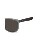 Grey Flag Patch Rectangular Sunglasses  Men