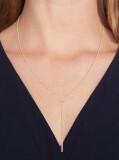 Gold Gold-Plated Bar Chain Necklace  Women