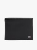 Black Leather Flap Wallet  Men
