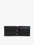 Black Leather Flap Wallet  Men