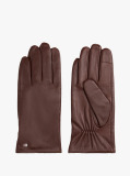 Brown Essential Enamel Flag Leather Gloves  Men