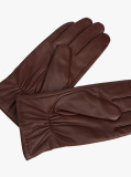 Brown Essential Enamel Flag Leather Gloves  Men
