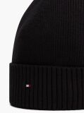 Black Hilfiger Flag Beanie With Cashmere  Men