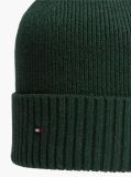 Green Hilfiger Flag Beanie With Cashmere  Men