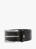 Black Square Buckle Leather Belt  Men