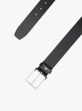 Black Square Buckle Leather Belt  Men