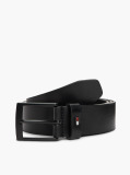 Black Square Buckle Leather Belt  Men