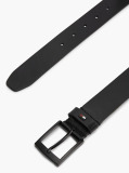 Black Square Buckle Leather Belt  Men