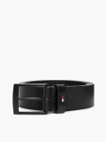 Black Square Buckle Leather Belt  Men