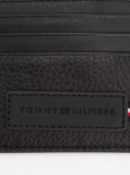 Black Premium Leather Logo Card Holder  Men
