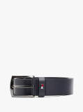 Blue Enamel Flag Square Buckle Leather Belt  Men