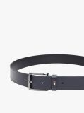Blue Enamel Flag Square Buckle Leather Belt  Men