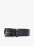 Blue Enamel Flag Square Buckle Leather Belt  Men