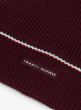 Red Signature Tape Wool Blend Beanie  Men