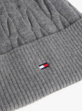 Grey Hilfiger Flag Cable Knit Wool Blend Beanie  Men